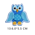 Blue owl cartoon embroidery patch in 6.0x5.5 CM size for DIY clothing accessories - Dark Blue Polka Dot Owl Embroidery (13)