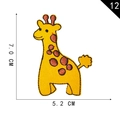 Yellow giraffe cartoon embroidery patch for DIY clothing sewing appliques, 7.0x5.2 cm - Giraffe Shape (12)