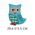 Blue owl cartoon embroidered patch with orange glasses and 4.5x5.5 cm dimensions - Blue Owl with Glasses Embroidery (29)