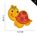 Cartoon turtle embroidery patch in orange and red with bow, size 7.0x5.0 cm - Snail/Turtle Style (P20200030306)