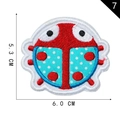 Parche bordado de mariquita roja y azul con lunares blancos, mide 6,0 cm por 5,3 cm - Estilo Escarabajo Rojo Azul (7)