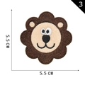 Cartoon lion embroidery patch for clothing with brown mane and 5.5 cm size detail - Lion Style (P20200030306)