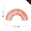 Rainbow sequin embroidery patch in orange and pink layers for DIY clothing accessories - Pink Sequin Rainbow (11)