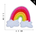 Rainbow embroidery patch with white clouds in 3.5x4.5cm size for DIY clothing accessories - Red Orange Yellow Green Rainbow Cloud (5)