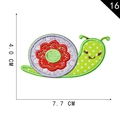 Cartoon snail embroidery patch in green and purple with 7.7cm width dimensions - Sun Flower Shell Snail Style (16)
