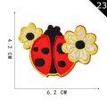 Cute ladybug and white flower embroidery patch, 6.2cm x 4.2cm decorative iron-on badge - Ladybug with Flowers Style (23)