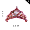Roze kroon pailletten borduurpatch met hartmotief voor kledingdecoratie, 4,0 x 6,0 cm - 8*als U Niet 5 Artikelen Per Artikel Bestelt Verzenden Wij Niet.