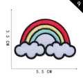 Rainbow and white clouds embroidery patch with black edges for DIY clothing decoration - Three-Color Simple Rainbow Cloud (9)