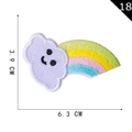 Rainbow embroidery patch with purple smiley cloud for DIY apparel 6.3x3.9 CM - Purple Smiling Cloud Rainbow (18)