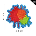 Rainbow paint splash embroidered patch for clothing, size 4.5x5.0cm style 15 - 15* Minimum Order Of 10 Pieces Per Style No Shipment If Less Than 10 Pieces Are Not Received.