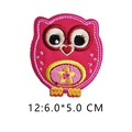 Cartoon owl embroidery patch in pink and rose with star detail, size 6.0x5.0 cm - Magenta Pink Owl with Star Flower Embroidery (12)