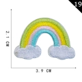 Rainbow and white cloud embroidered patch for DIY clothing, 3.9cm wide accessory - 19* Minimum Order Of 10 Pieces Per Style; Orders Below This Quantity Will Not Be Shipped.