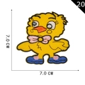 Embroidered yellow chick cartoon patch with blue shoes and pink bow, size 7x7 cm - Yellow Chick Style (P20200030306)