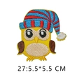 Cartoon owl embroidery patch with sleeping cap for DIY clothing decoration 5.5x5.5cm - 27* Minimum Order Of 5 Pieces Per Style; Orders Below This Quantity Will Not Be Shipped.