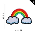 Embroidered rainbow cloud patch for clothing accessories, size 3.0cm by 4.5cm - 6* Minimum Order Of 10 Pieces Per Style; Orders Below This Quantity Will Not Be Shipped.