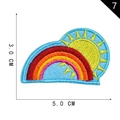 Rainbow and sun embroidery patch for DIY clothing, size 5.0 cm x 3.0 cm in vivid colors - Rainbow And Sun Combination (7)