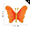 Exquise vlinder geborduurde patch met oranje verloop en gouden rand, maat 3x3,9 cm DIY - Oranjerood Verloopstijl (B)