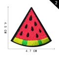 Vibrant watermelon slice embroidery patch measuring 4.5 cm by 4.7 cm with dense stitching - Watermelon 2