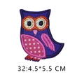 Detailed purple owl embroidered patch for DIY clothing 4.5 by 5.5 cm size - Deep Purple Owl with Polka Dot Side Embroidery (32)