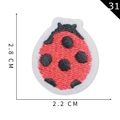 Ladybug embroidered fabric patch in red and black colors measuring 2.8cm by 2.2cm - Mini Red Ladybug Style (31)