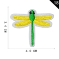 Yellow and green dragonfly embroidered patch with dimensions 3.4 cm by 4.0 cm - Yellow Wing Green Body Dragonfly Style (18)