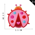 Pink and red embroidered ladybug patch for DIY clothing, 6.0 cm high beetle design - Pink Red Ladybug Style (21)