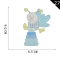 Blue plaid butterfly embroidered patch with dimensions of 9.0cm height and 6.5cm width - Blue Insect Tower Style (27)