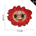 Embroidered red sunflower patch with cartoon face for DIY clothing, 7x6cm size - Red Sunflower Style (P20200030306)