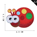 Cartoon ladybug embroidery patch with colorful dots and large eyes, size 6.0 x 4.5 cm - Red Ladybug Colorful Dots Style (22)