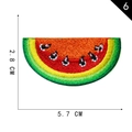 Watermelon slice embroidery patch with red and green thread, size 5.7cm by 2.8cm - Watermelon 4