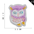 Toppa ricamata a forma di gufo viola cartoon dimensioni 4,1 cm x 3,3 cm per vestiti - Gufo Viola (15)