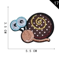 Cute snail embroidery patch with brown polka dot shell for DIY clothing decor 5.5x3.5cm - Brown Dotted Shell Snail Style (17)