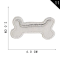 Écusson brodé en forme d'os blanc avec bordure argentée pour accessoires de vêtements DIY - Style d'Os (A)