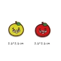 Cartoon apple and yellow fruit embroidery patches with faces, 2.5x2.5cm DIY apparel appliques - Mini Smiley Apple (Tomato Person)