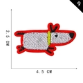 Patch brodé chien de dessin animé pour vêtements DIY, rouge et blanc, taille 2,5x4,5cm - Style Chien Rouge Et Blanc (C)