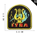 Exquisite Lyra harp embroidery patch with gold lyre musical instrument on black felt base - Lyre Constellation Style (10)