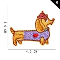 Écusson brodé chien en pull violet avec cœur rouge, applique de dessin animé de 4x3 cm - Style Chien Avec Chapeau Et Pull (D)