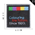 Rainbow patch embroidered square badge with Colouring the future slogan on black fabric - Rainbow Slogan Style (11)
