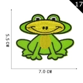 Cartoon frog embroidered patch 7.0x5.5cm in green and yellow for DIY apparel - Green Frog Style (P20200030306)