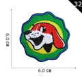 Embroidered cartoon dog patch 6x6cm DIY accessory for clothing and bags decoration - Colorful Dog Head (P20200030306)