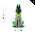 Cartoon dog embroidery patch in grey and green, size 4.5 cm by 2.4 cm for DIY clothes - Gray Large Dog Style (E)