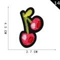 Detailed cherry fruit embroidery patch with heat melt adhesive measuring 4.5 by 2.7 cm - Cherry 7