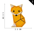 Embroidered yellow origami fox patch for clothing, size 4.0 cm height by 2.5 cm width - Origami Fox Style (I)