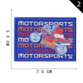 Blue rectangular motorsports racer embroidery patch for clothing DIY, 7.0 CM x 5.0 CM size - Blue Motorsports Style (2)