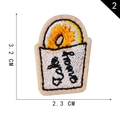 Detailed coffee cup embroidery patch with yellow and pink stitching, size 3.2 x 2.3 cm - Cafe Coffee Cup Style (2)