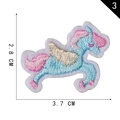 Blue unicorn embroidered patch variant with pink mane, self-adhesive backing, 3.7cm x 2.8cm - Blue Unicorn Style (3)