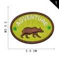 Adventure animal bear embroidered patch in brown and green finish with size 5x3.5cm - Adventure Bear (1)