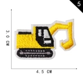 Self-adhesive yellow excavator embroidery patch 4.5cm width for DIY clothing repair - Excavator Style (5)