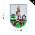 Religious Our Lady of Fatima embroidered patch with blue border 6x4.5cm for clothing - Our Lady of Fatima Religious Style (5)