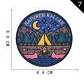 Round embroidered camping patch featuring tent and forest scenery with Naturen Kallar text - Nature Camping Round Style (7)